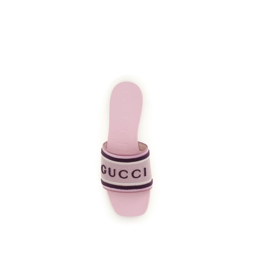 Gucci – Sandales slide en caoutchouc avec logo brodé