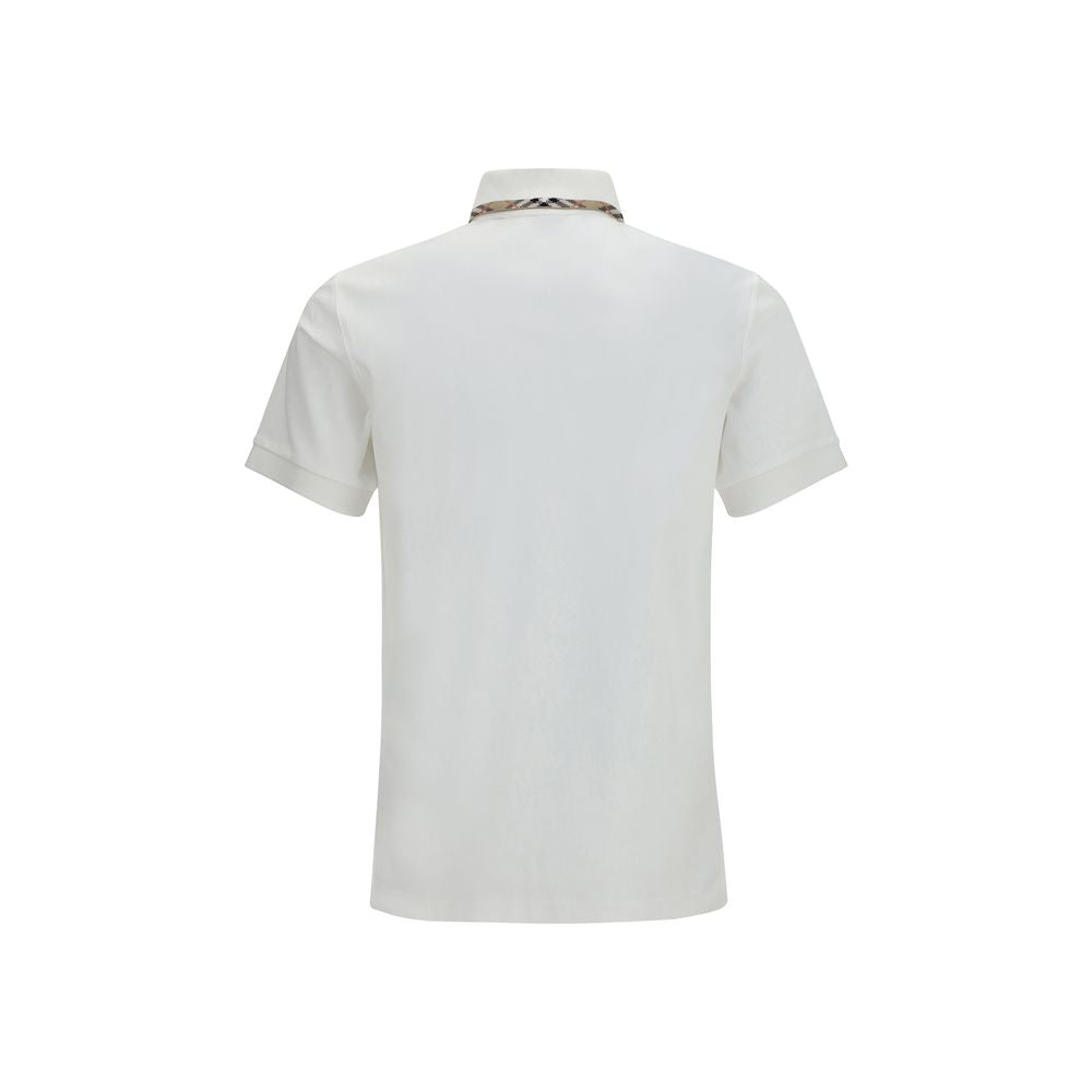 Burberry – Polo en piqué de coton avec col Check