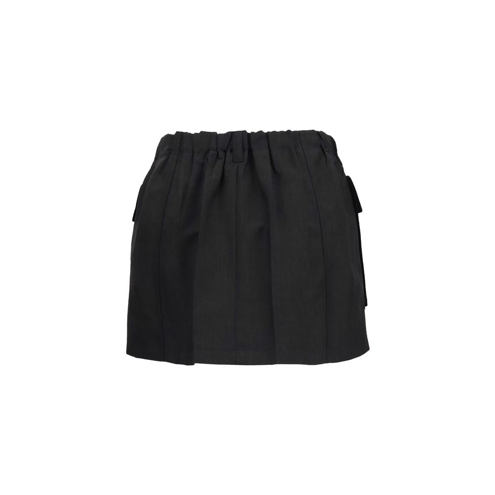 Prada – Mini-jupe en lin à poches flap