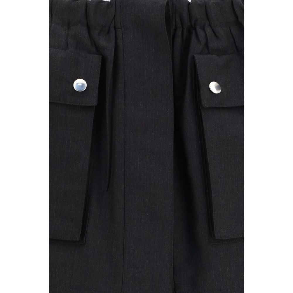 Prada – Mini-jupe en lin à poches flap