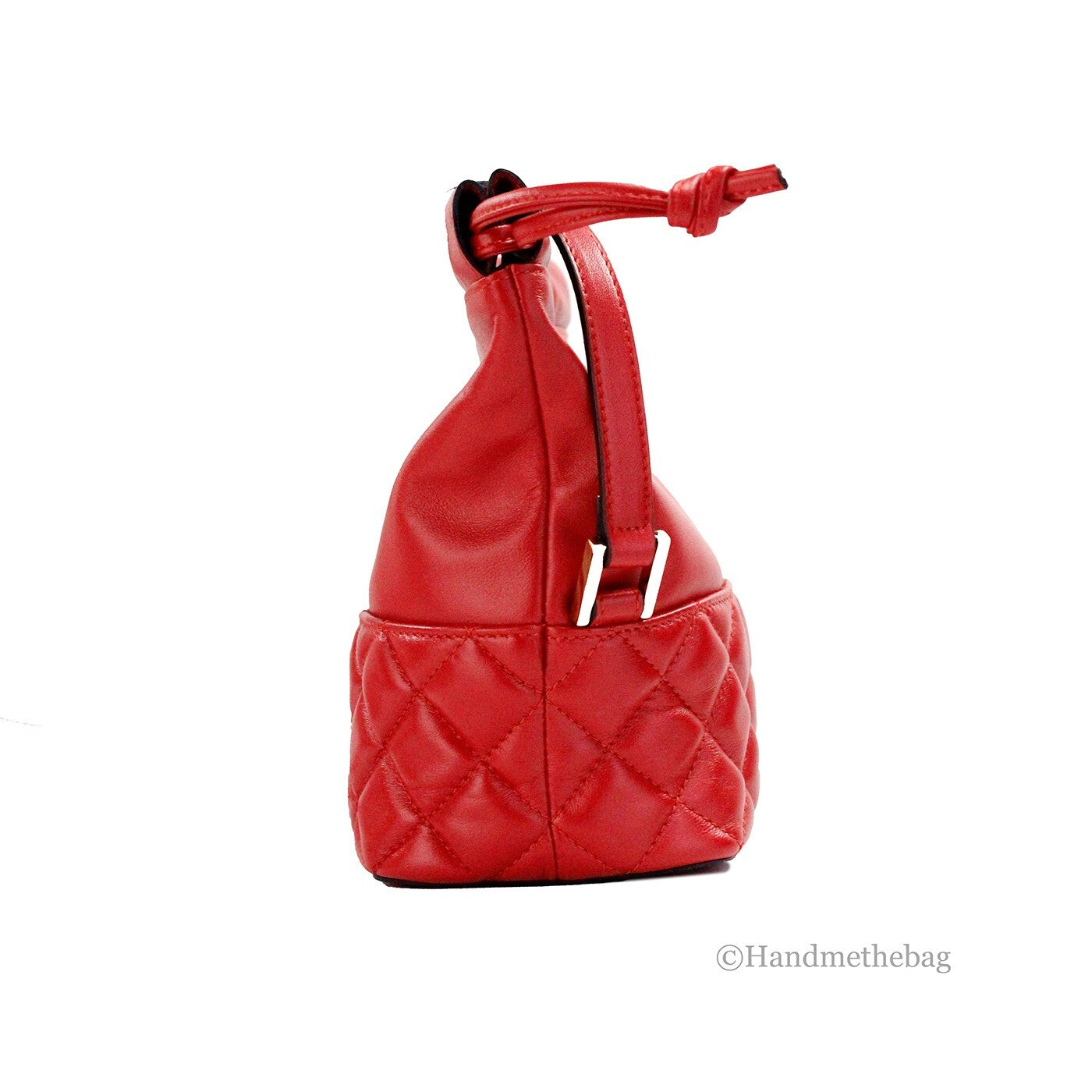 Versace – Sac seau matelassé en cuir rouge avec Medusa