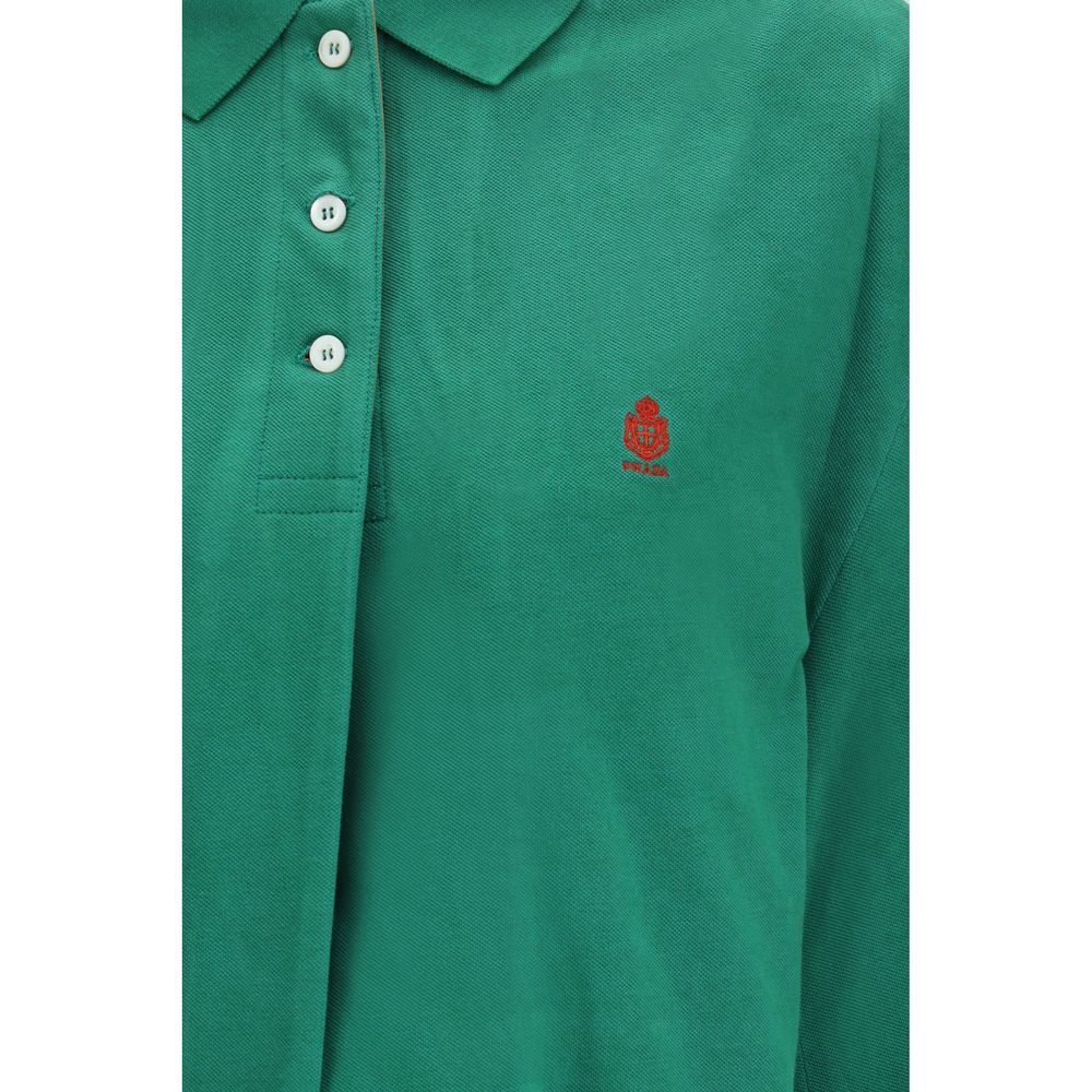 Prada – Veste en piqué avec col pointu et logo brodé