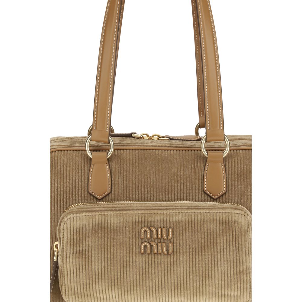 Miu Miu – Sac porté épaule en velours côtelé