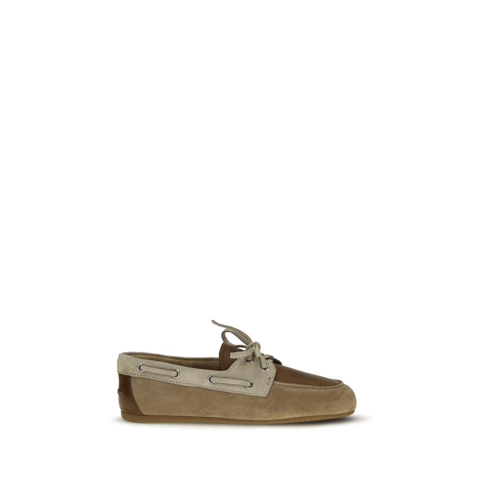 Miu Miu – Mocassins en cuir et suède style boat shoe