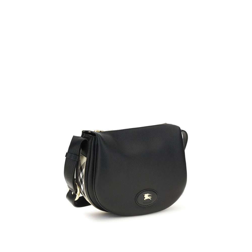 Burberry – Sac porté épaule en cuir embossé avec logo patch