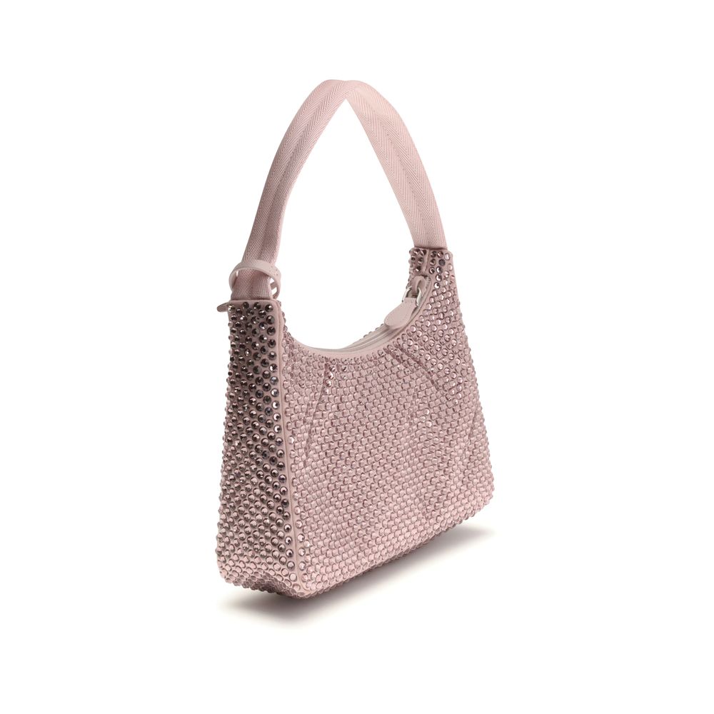 Prada – Sac porté épaule Re-Edition en satin cristallisé