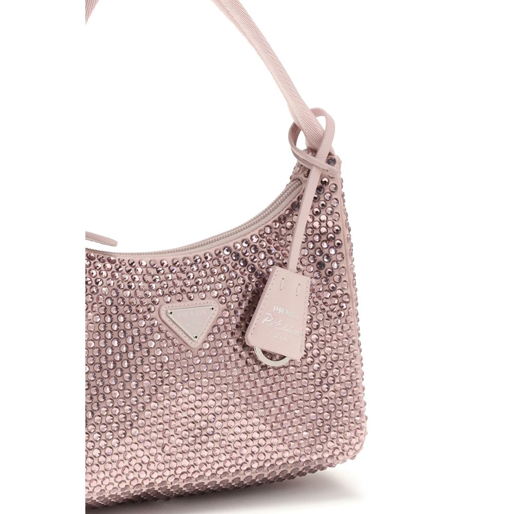 Prada – Sac porté épaule Re-Edition en satin cristallisé