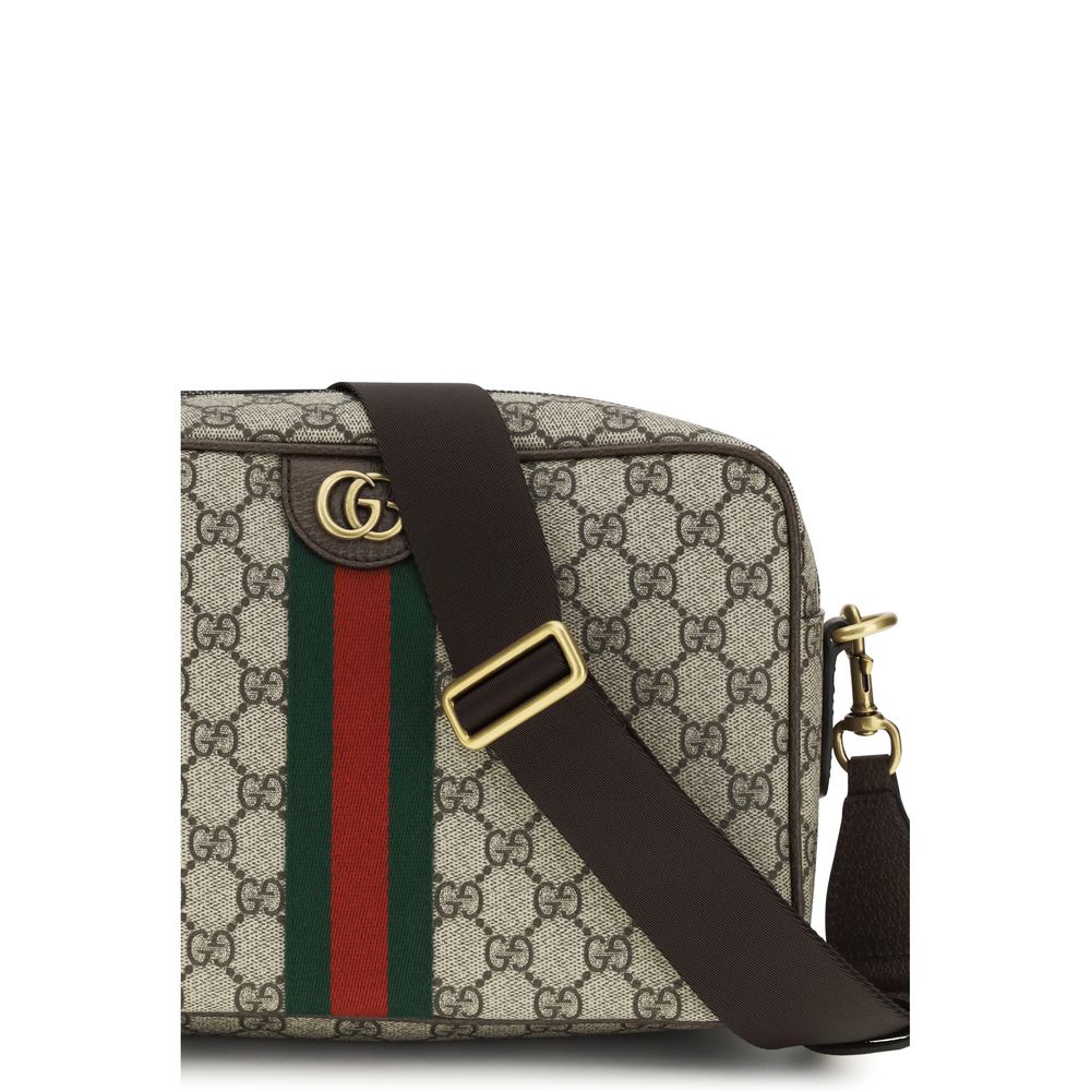 Gucci — Sac porté épaule en toile GG beige avec détail métallique