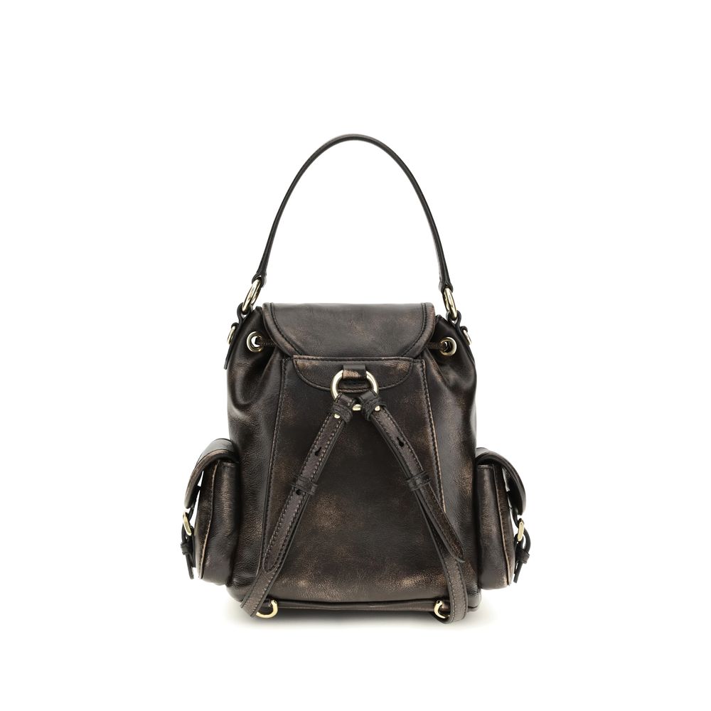Miu Miu – Sac à dos medium en cuir avec détails dorés
