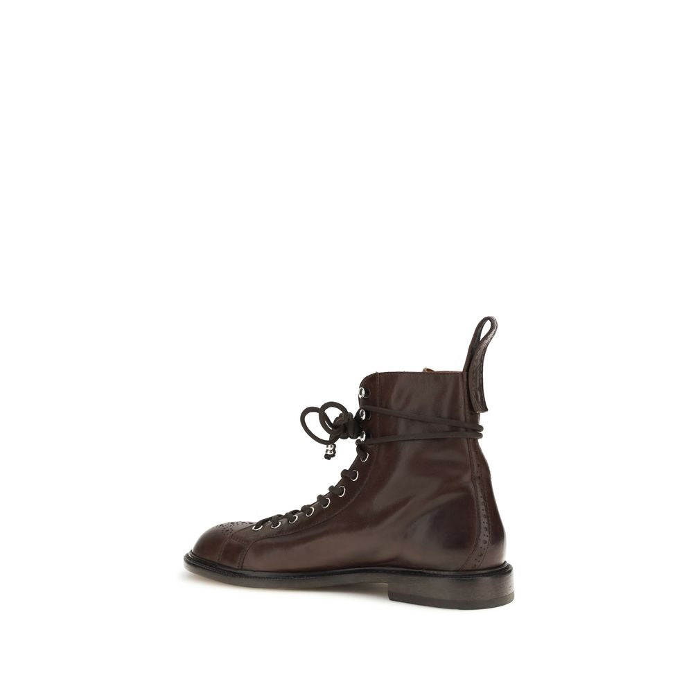 Versace – Bottines Billy en cuir avec finition patinée