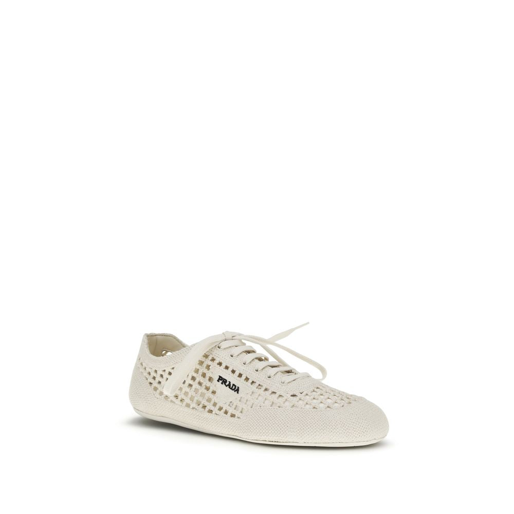Prada – Sneakers en crochet avec logo brodé