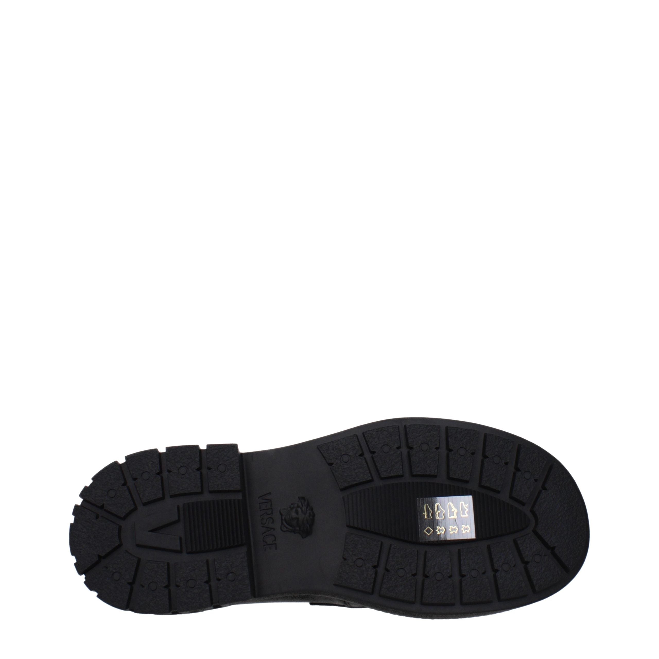 Versace – Mocassins en cuir noir avec détails signature