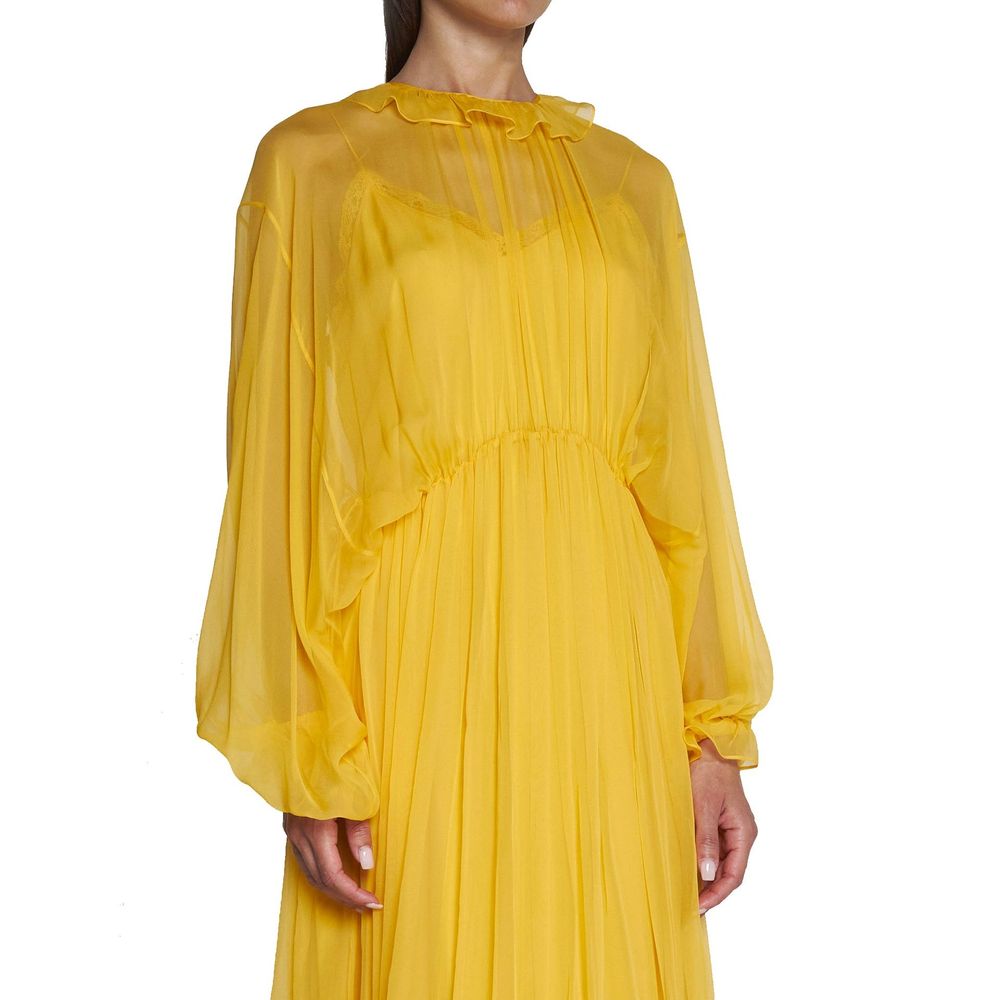 Gucci – Robe en acétate et soie avec détails volantés