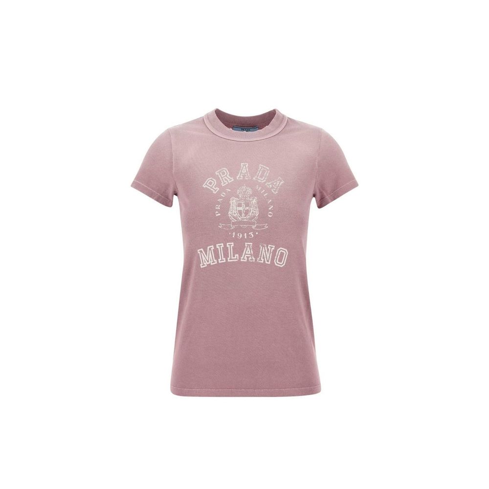 Prada — T-shirt en coton multicolore avec logo imprimé