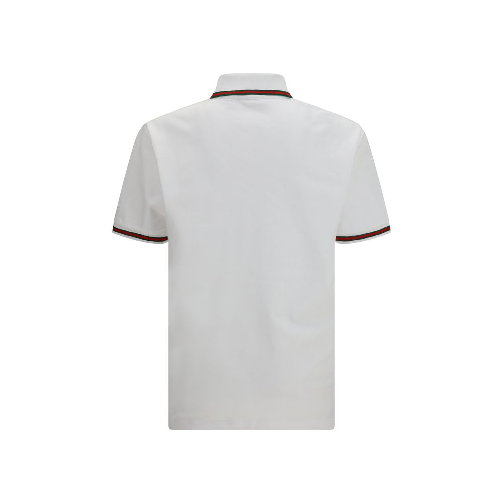 Gucci – Polo en piqué de coton avec broderie et détail Web