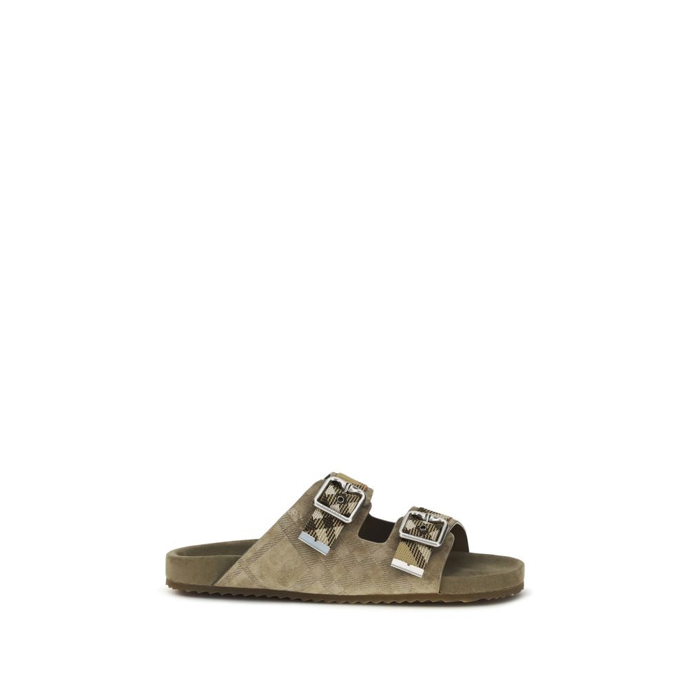 Burberry – Sandales Urchin en daim Check embossé