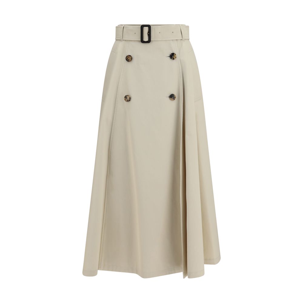 Burberry – Jupe trench midi en gabardine