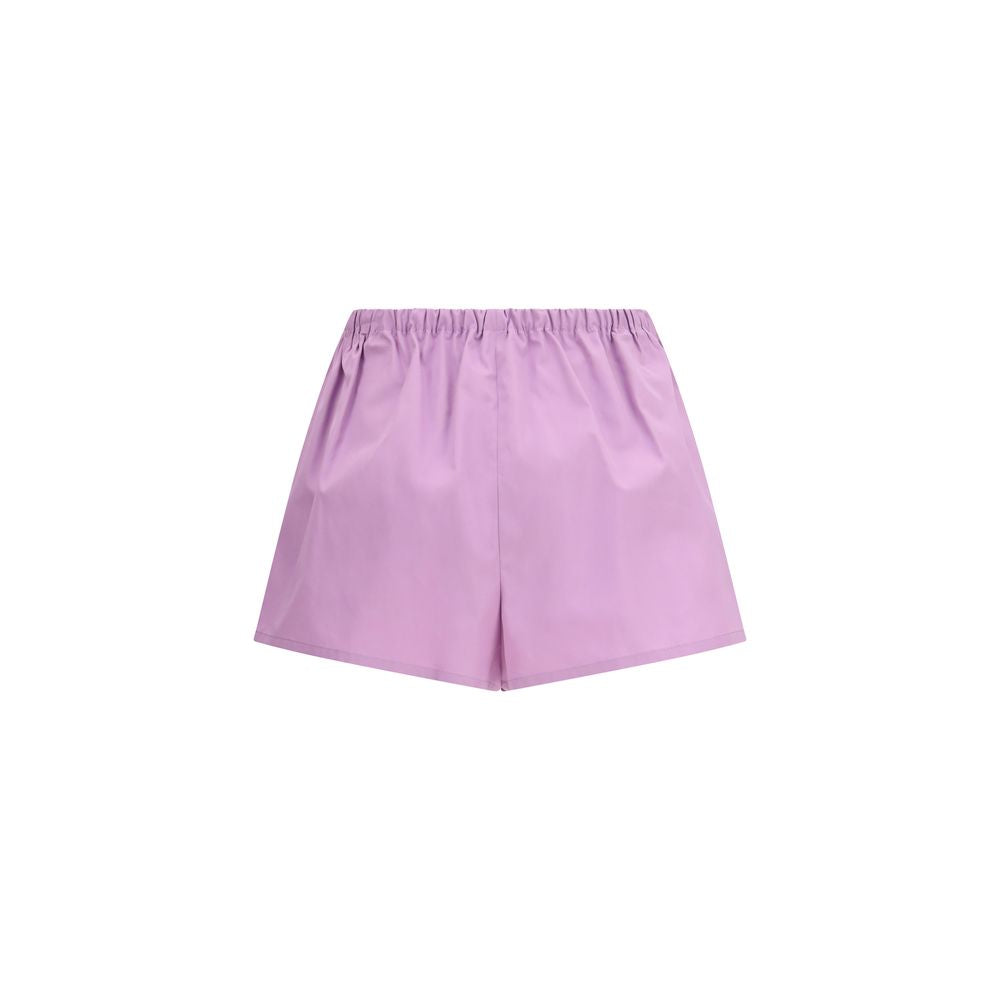 Prada – Short en coton avec patch logo