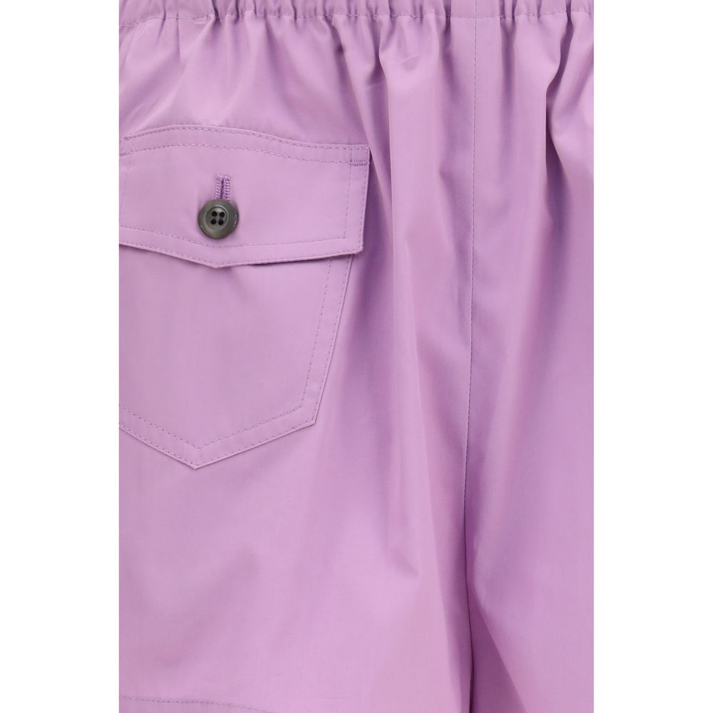 Prada – Short en coton avec patch logo
