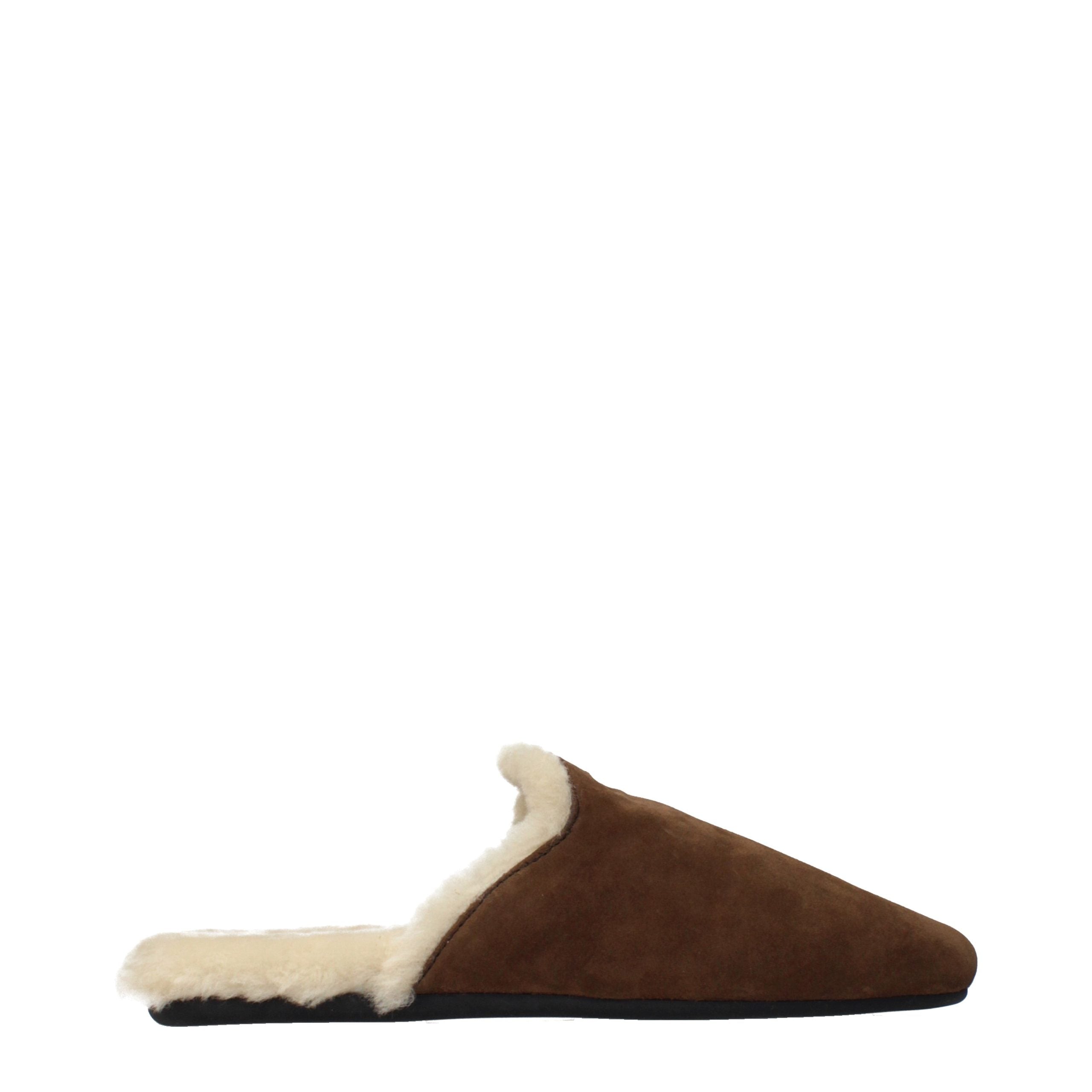 Prada – Chaussons / clogs en suède avec intérieur fourré