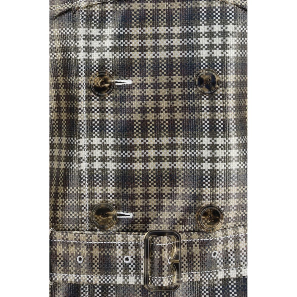 Burberry — Trench Foxfield en polyester marron double boutonnage
