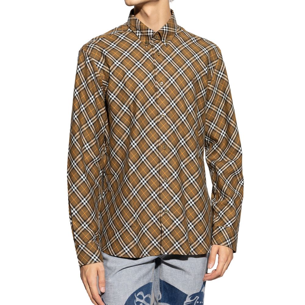 Burberry – Chemise en coton avec logo brodé