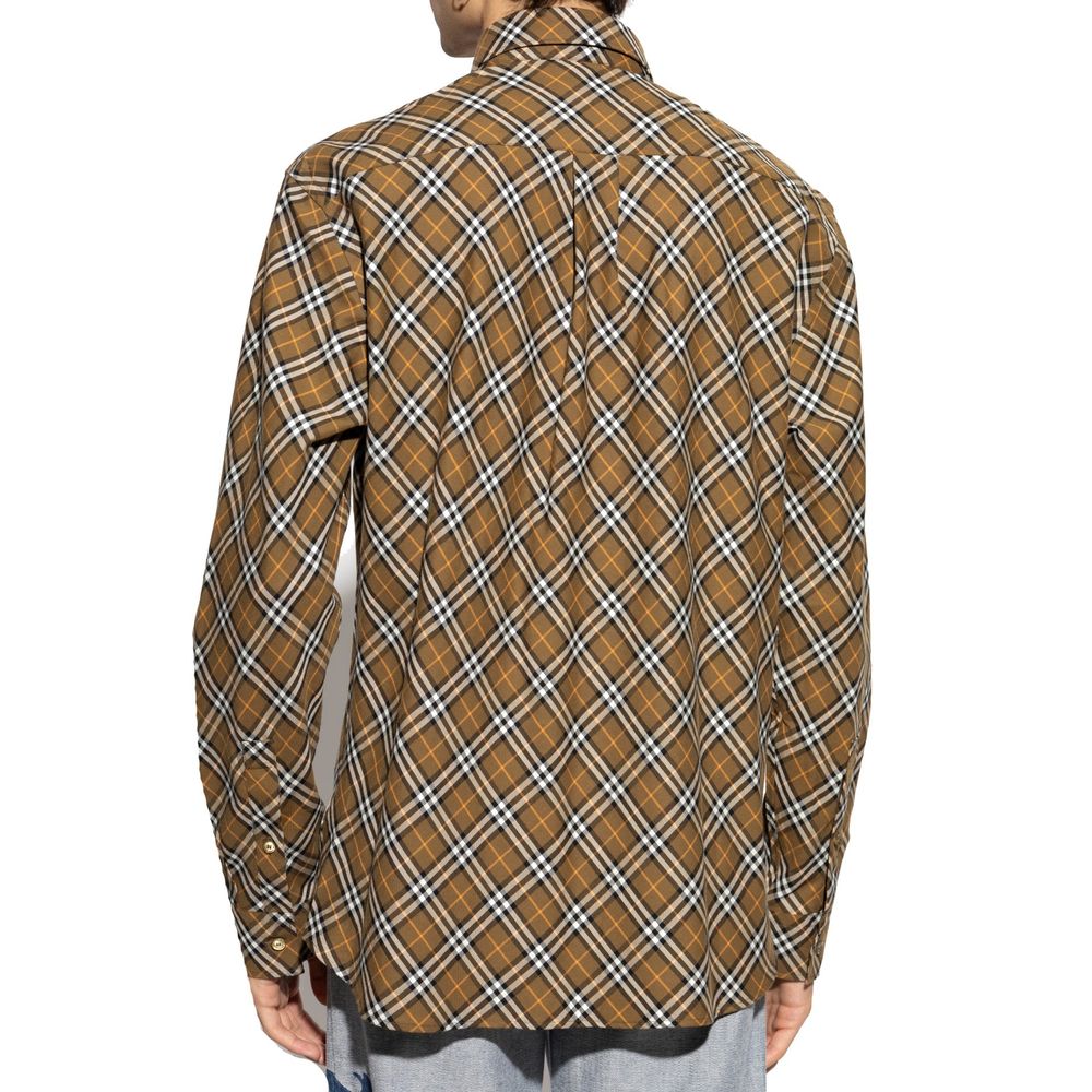 Burberry – Chemise en coton avec logo brodé