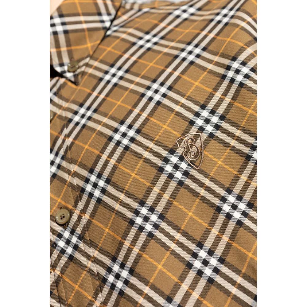 Burberry – Chemise en coton avec logo brodé