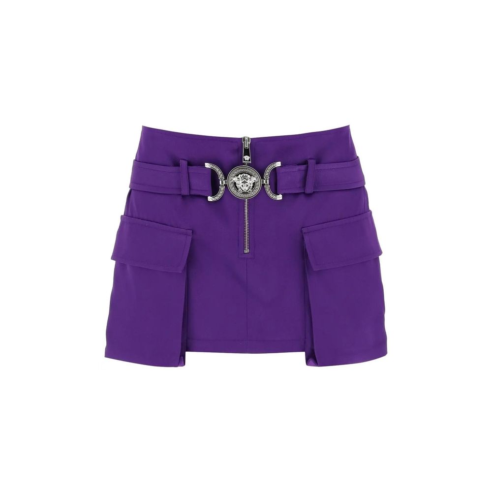 Versace – Pantalon en satin de viscose avec poches cargo