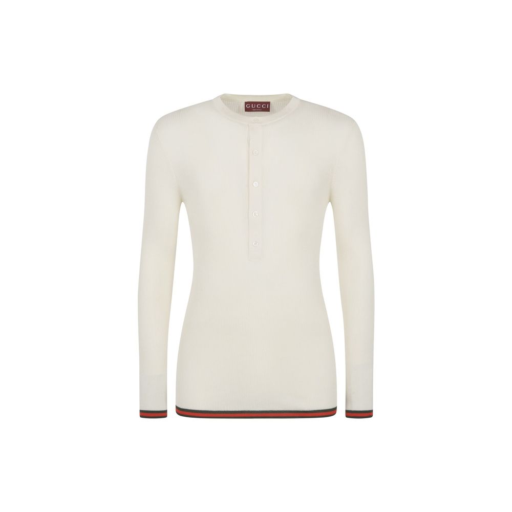 Gucci – Pull en soie avec bandes Web iconiques