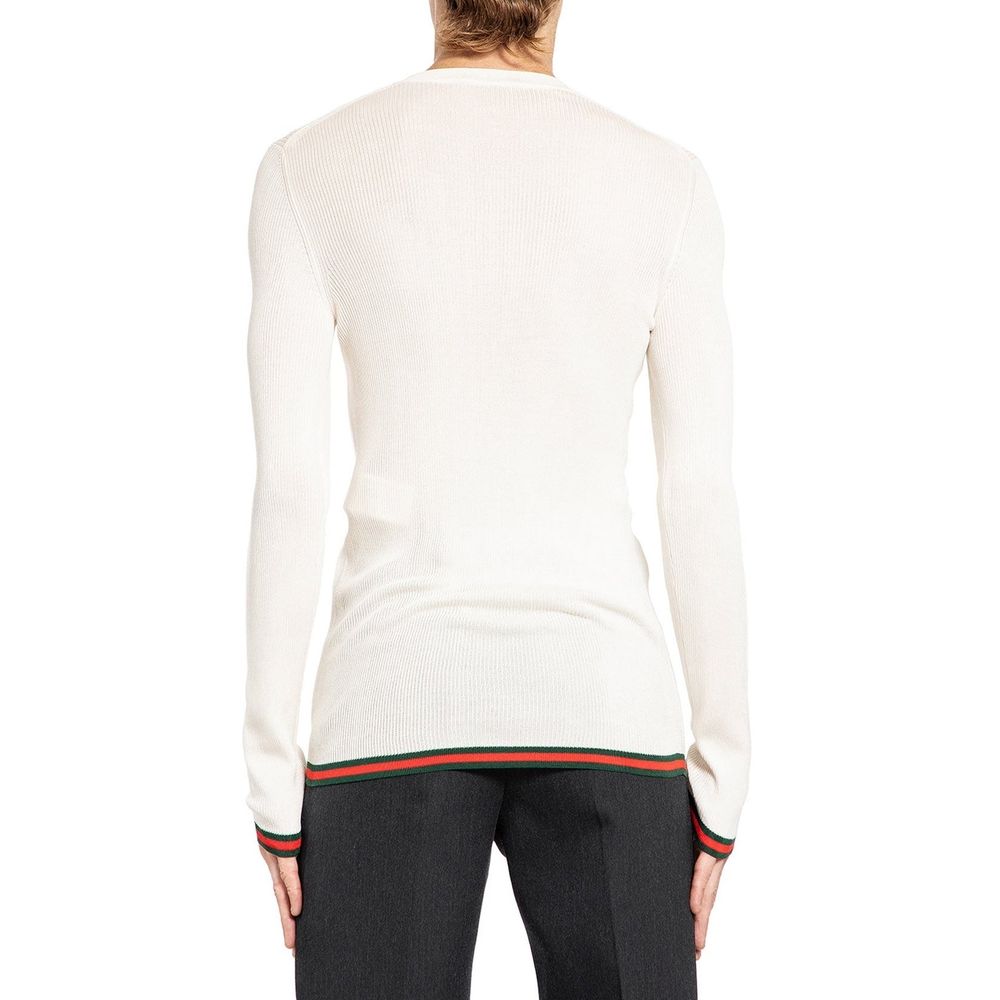 Gucci – Pull en soie avec bandes Web iconiques