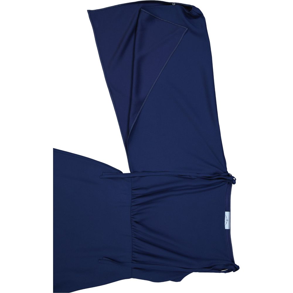 Prada — Robe en acétate bleu asymétrique à une manche