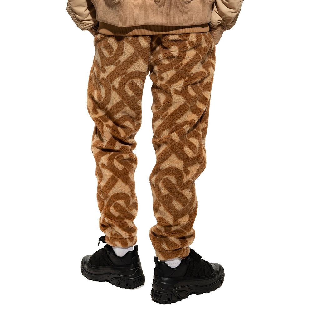 Burberry – pantalon en laine mélangée à motif monogramme