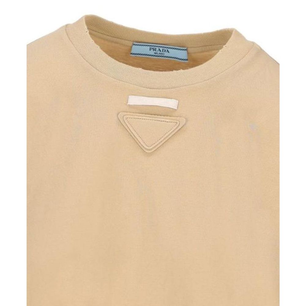Prada – T-shirt oversize en coton avec logo triangle