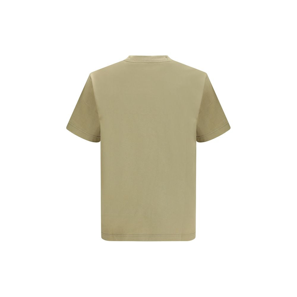 Burberry — T-shirt en coton bicolore avec logo brodé ton sur ton