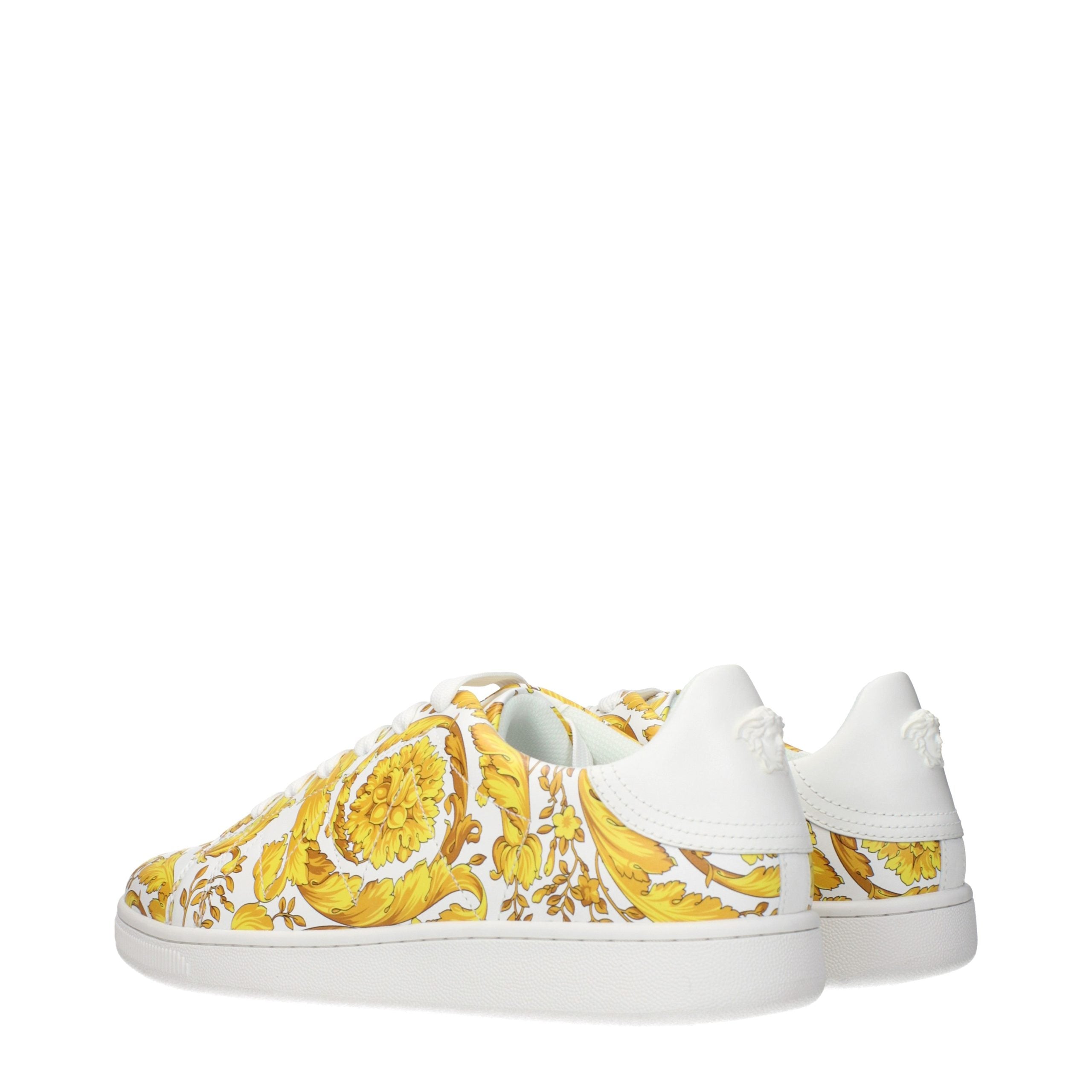 Versace – Sneakers en cuir blanc avec logo frontal