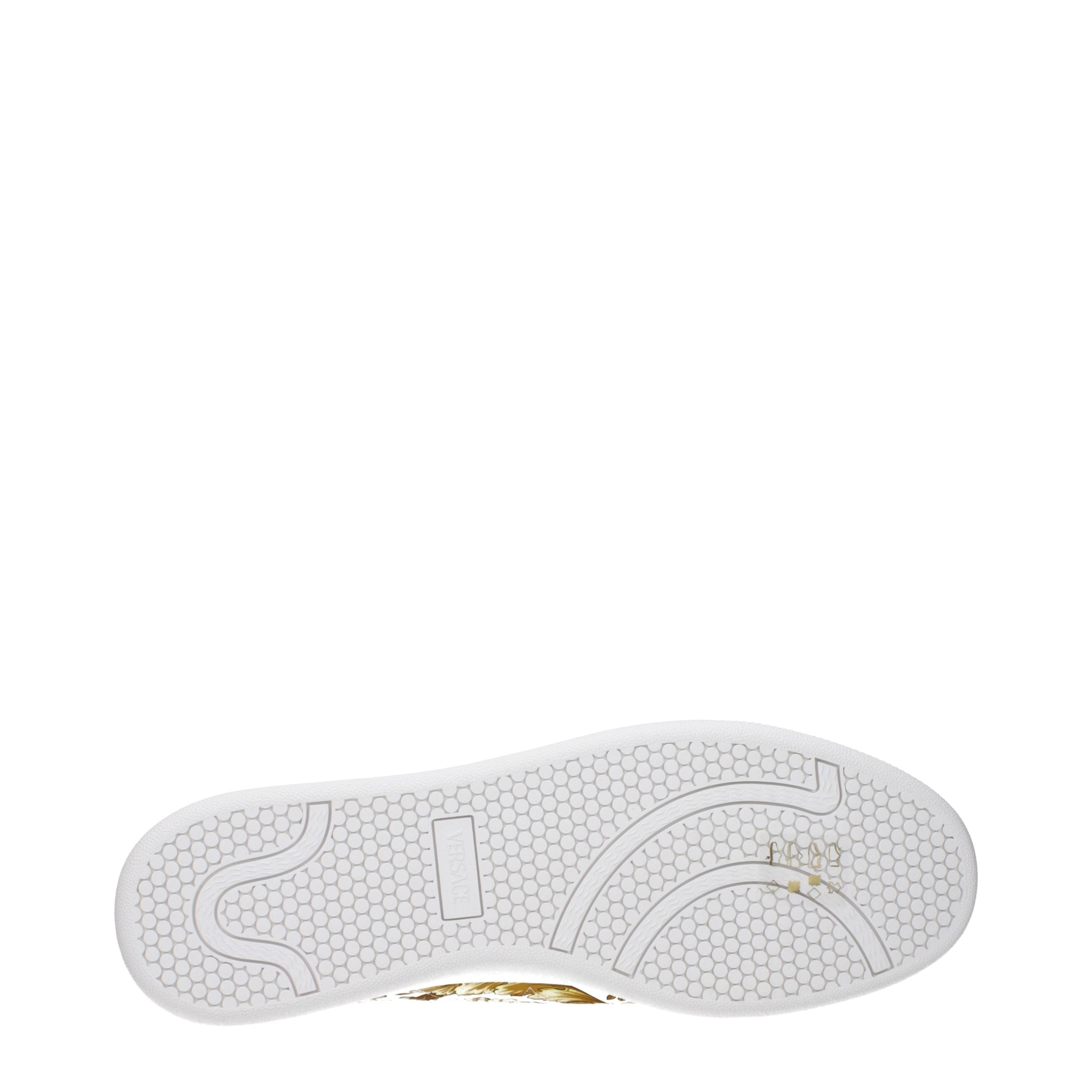 Versace – Sneakers en cuir blanc avec logo frontal