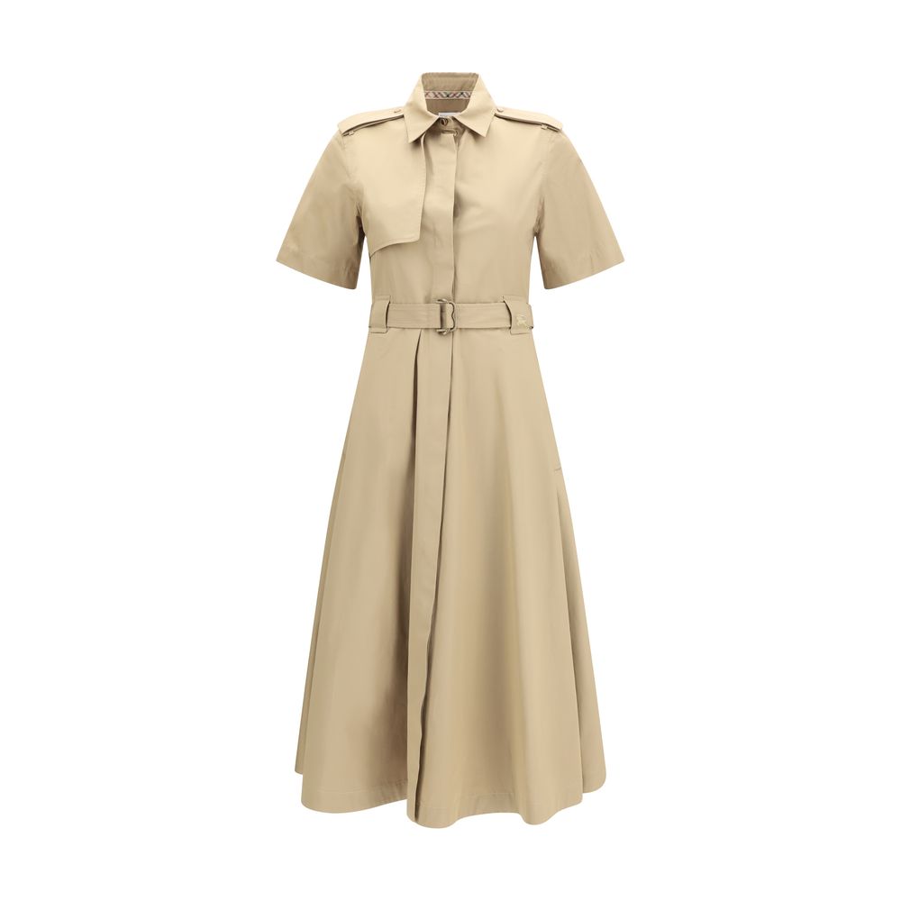 Burberry – Robe chemise en popeline de coton avec ceinture B