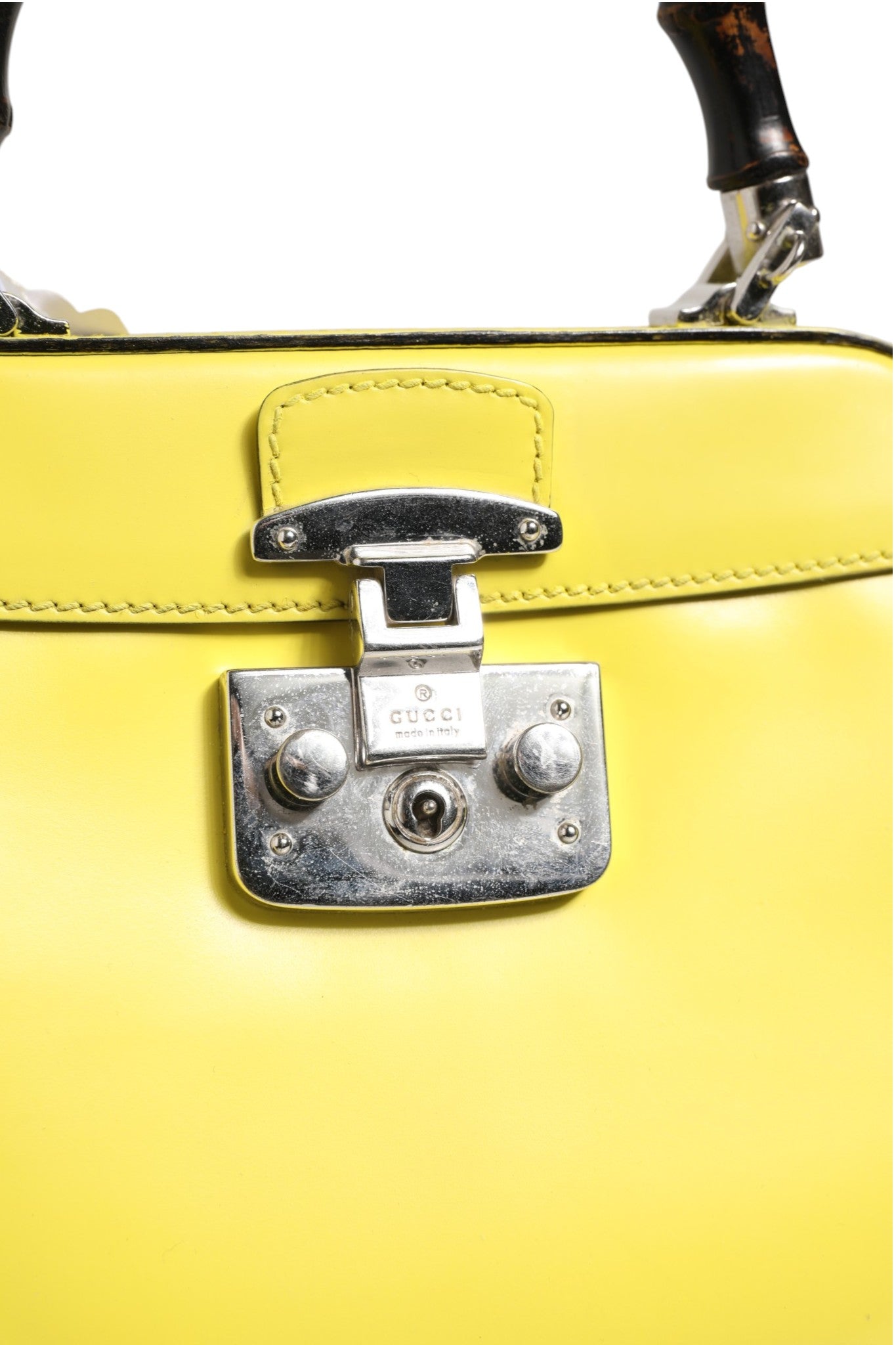 Sac – État B+ en cuir jaune avec bandoulière