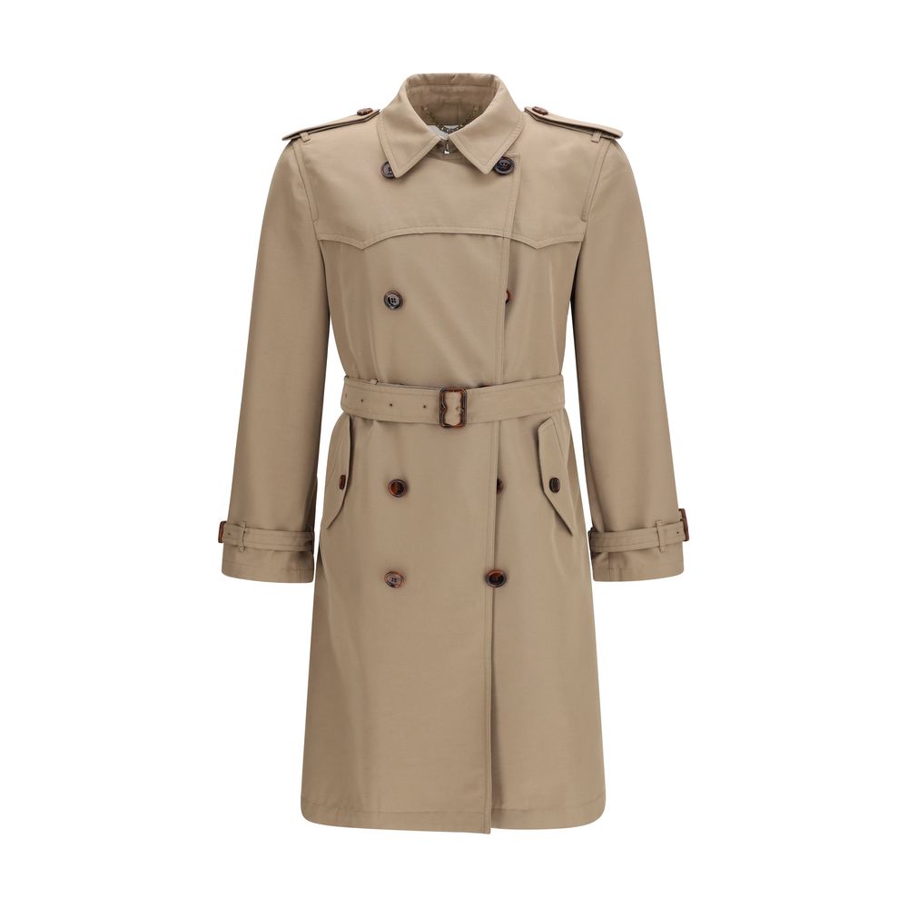 Burberry – Trench ceinturé double boutonnage en mélange soie et coton