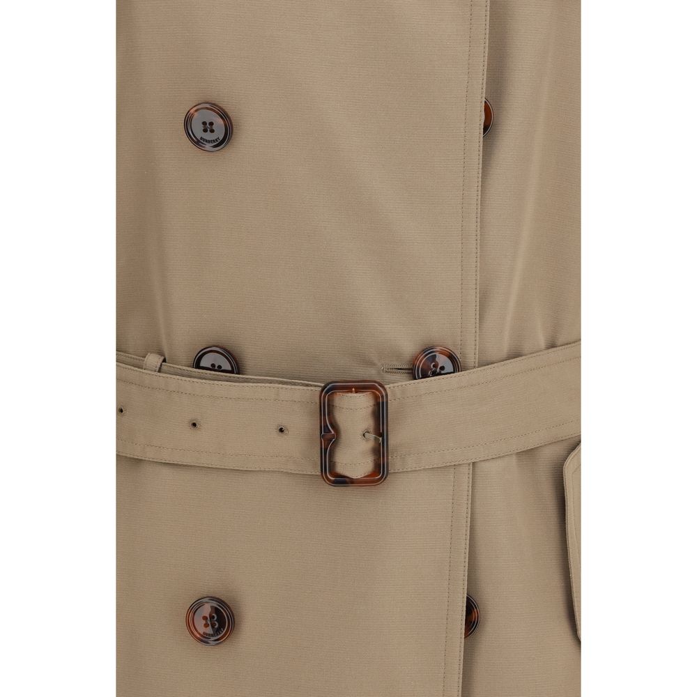 Burberry – Trench ceinturé double boutonnage en mélange soie et coton