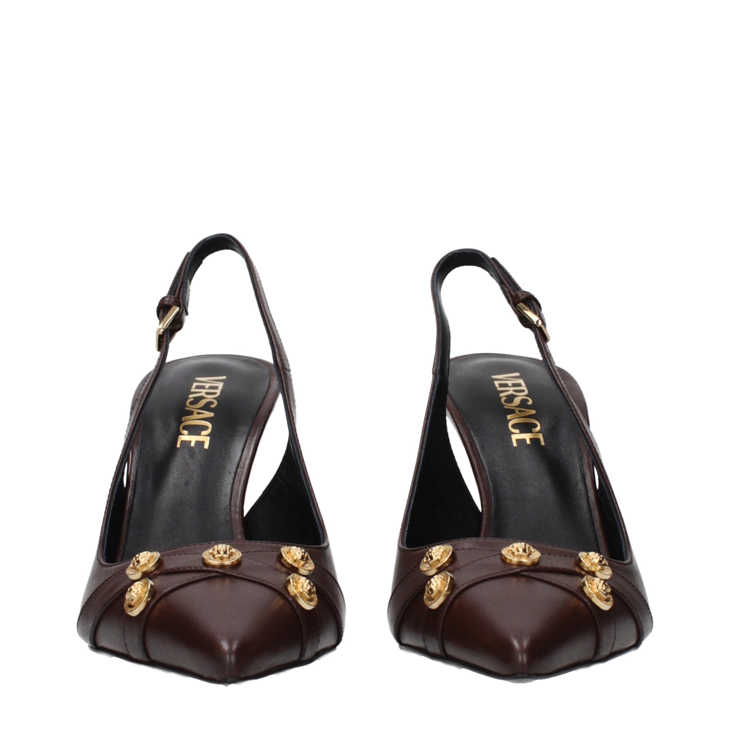 Versace – Sandales en cuir avec signature Medusa