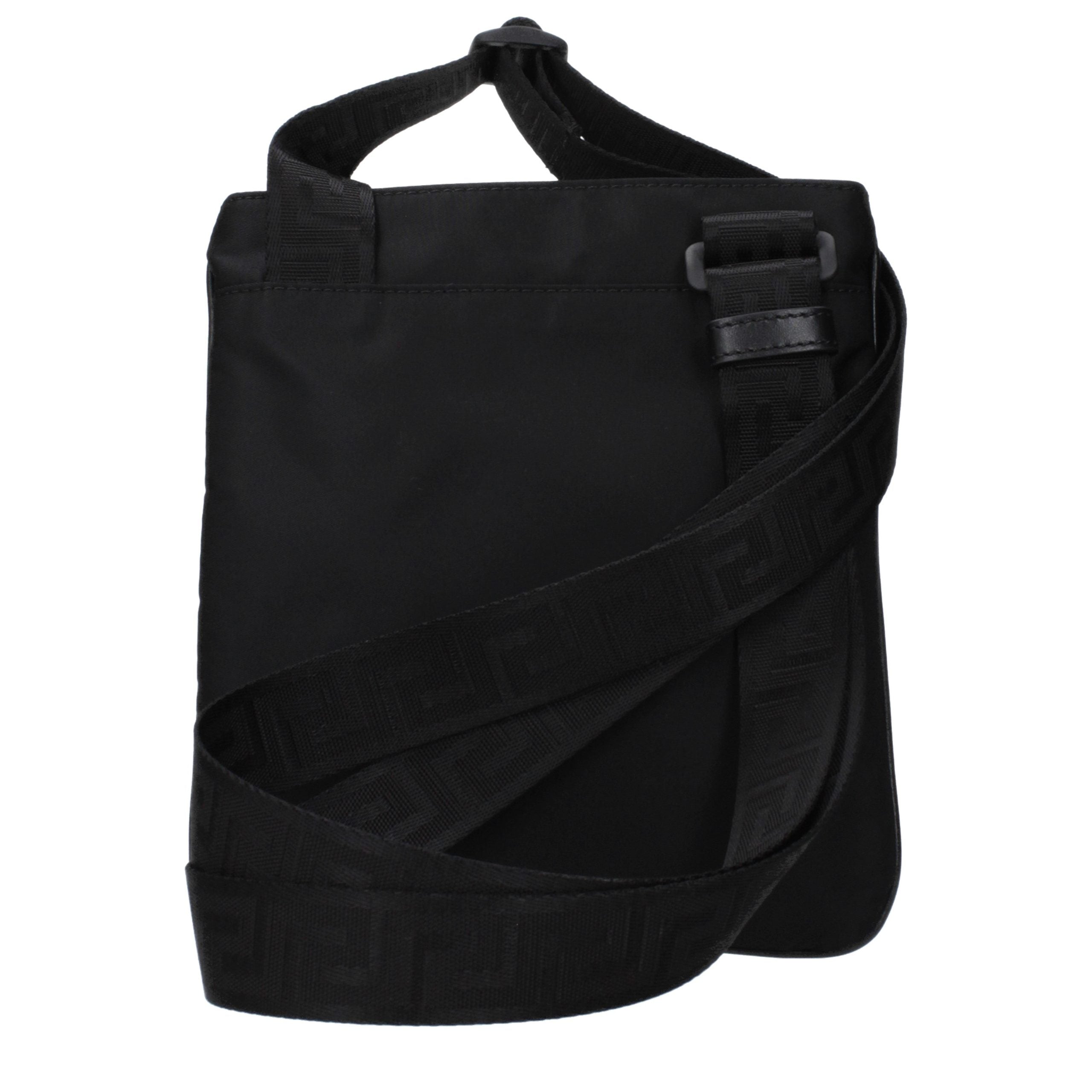 Versace – Sac crossbody en nylon noir avec détail frontal