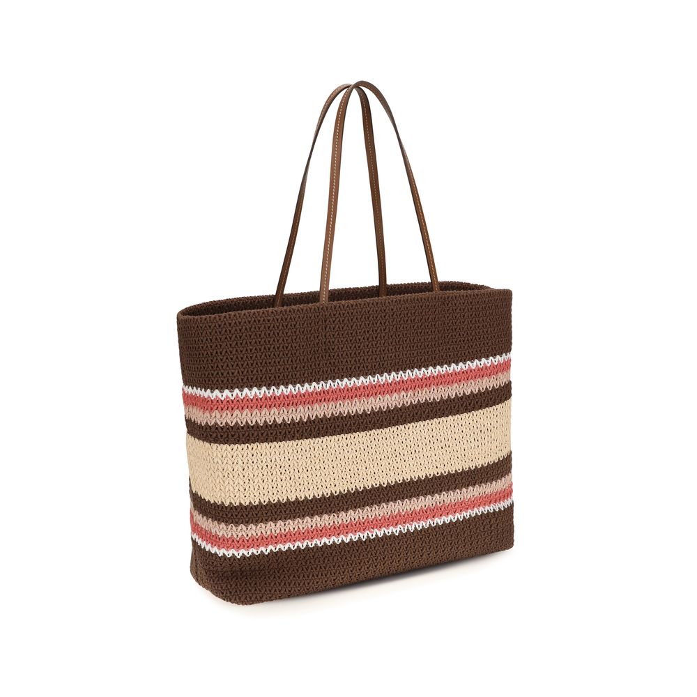 Miu Miu – Sac cabas en fibre effet raphia avec logo tissé