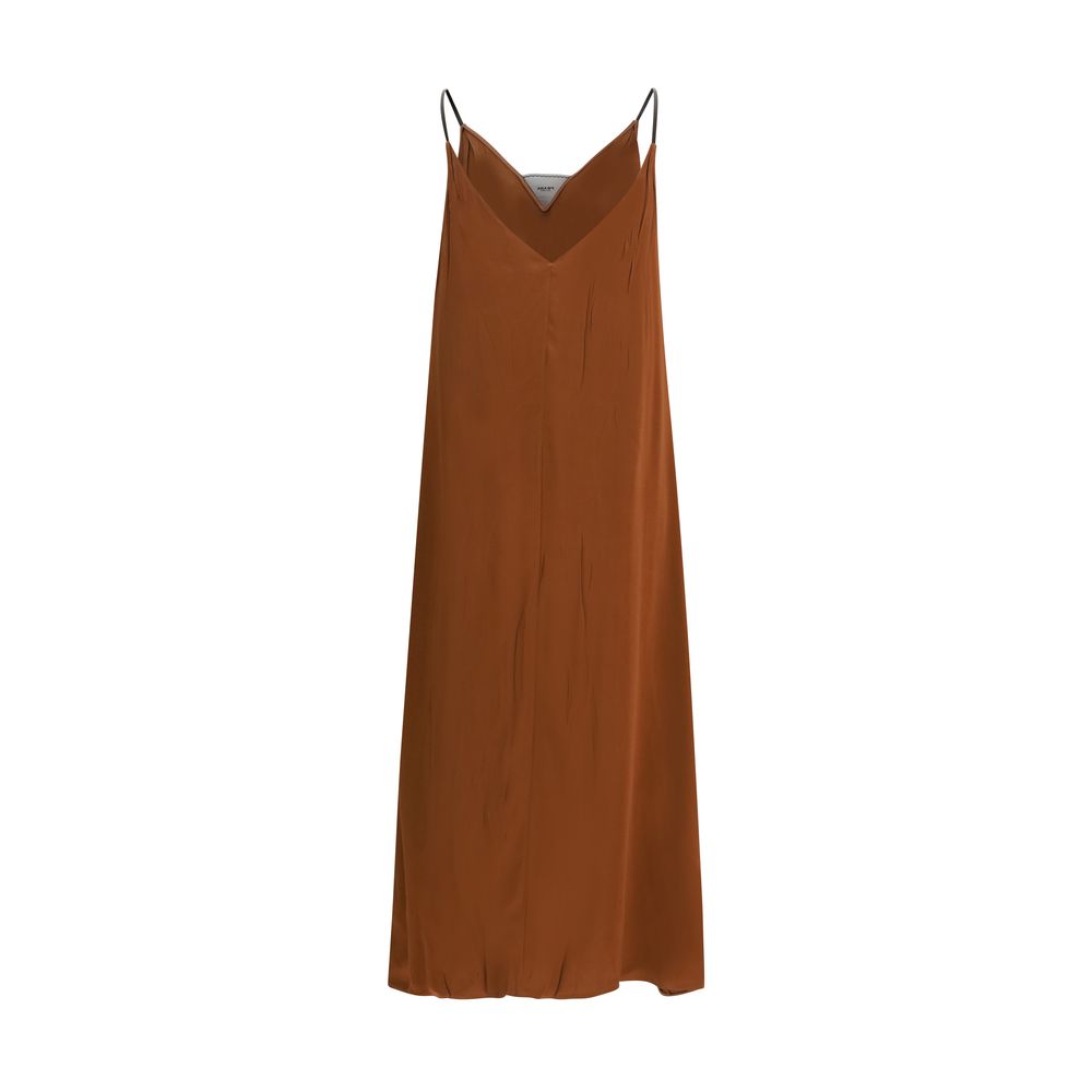 Prada – Robe longue col V avec détail froncé