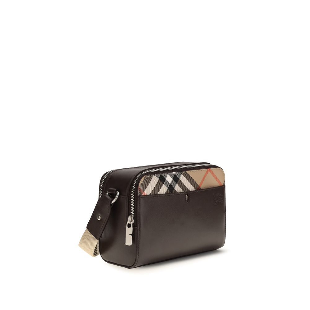 Burberry – Sac bandoulière Pop Check en cuir
