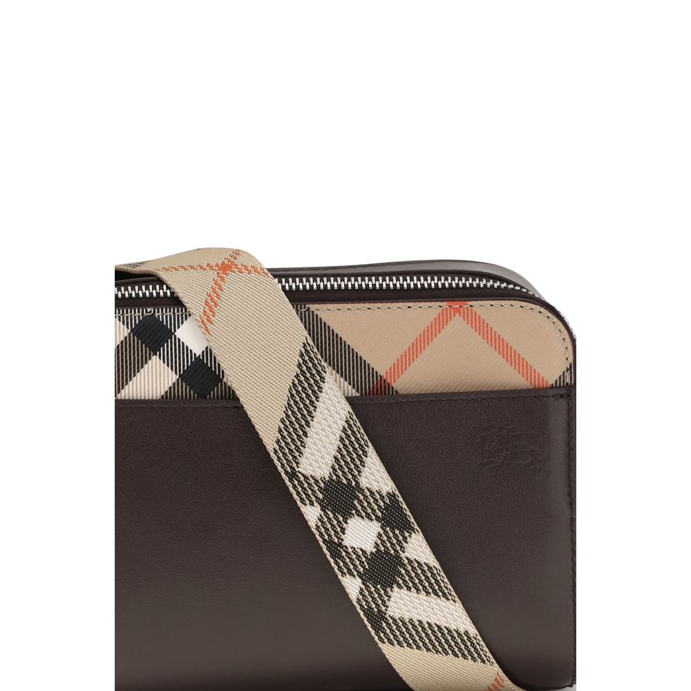 Burberry – Sac bandoulière Pop Check en cuir