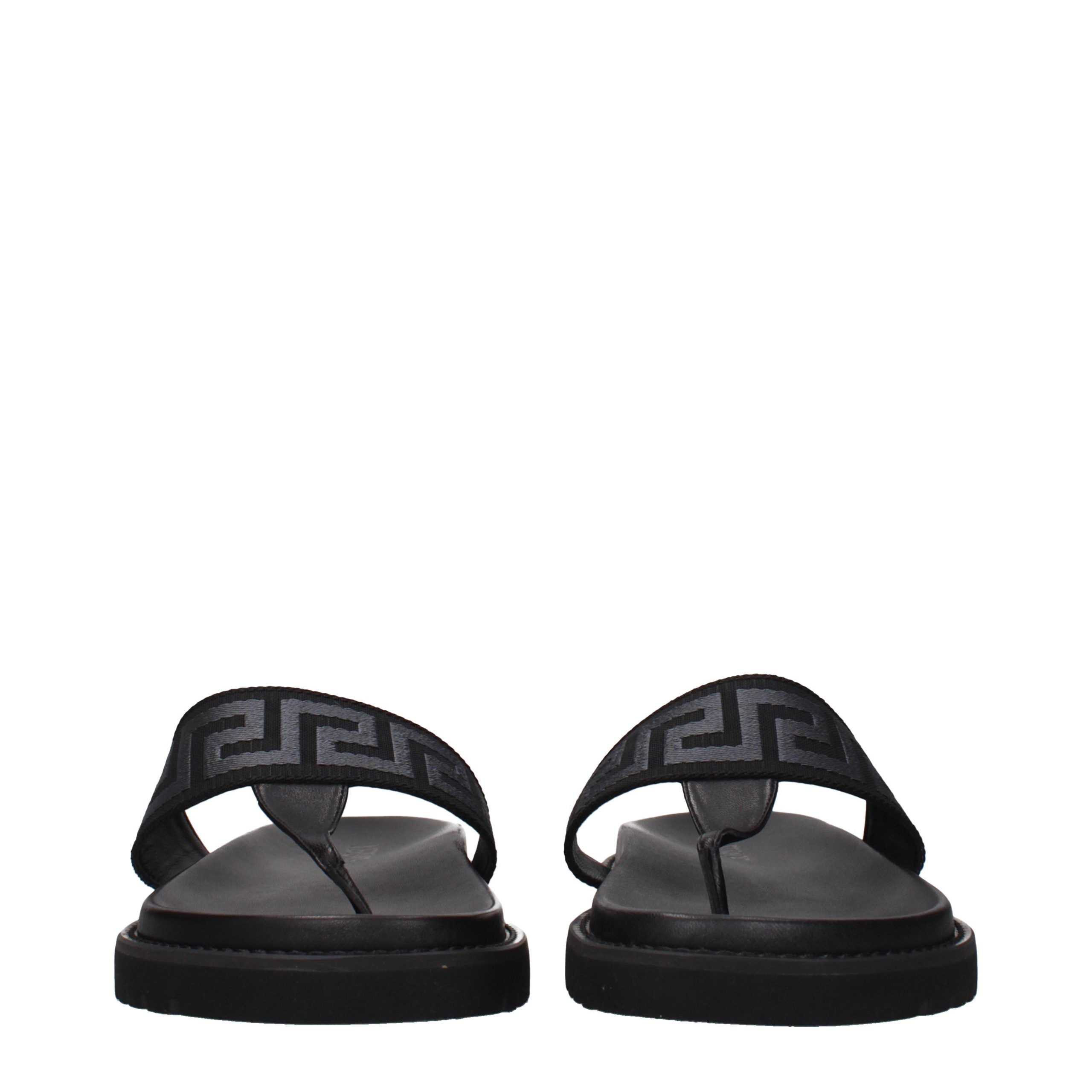 Versace – Tongs en tissu noir
