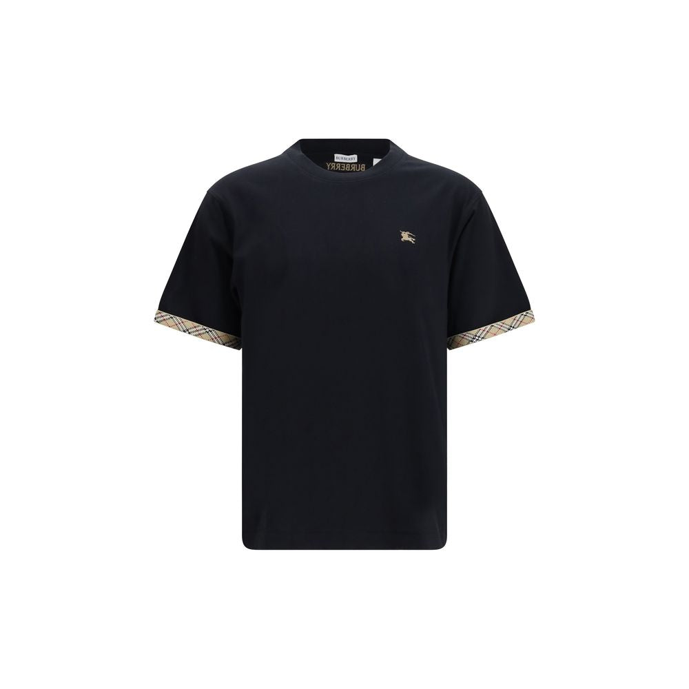 Burberry – T-shirt en coton avec finitions Check