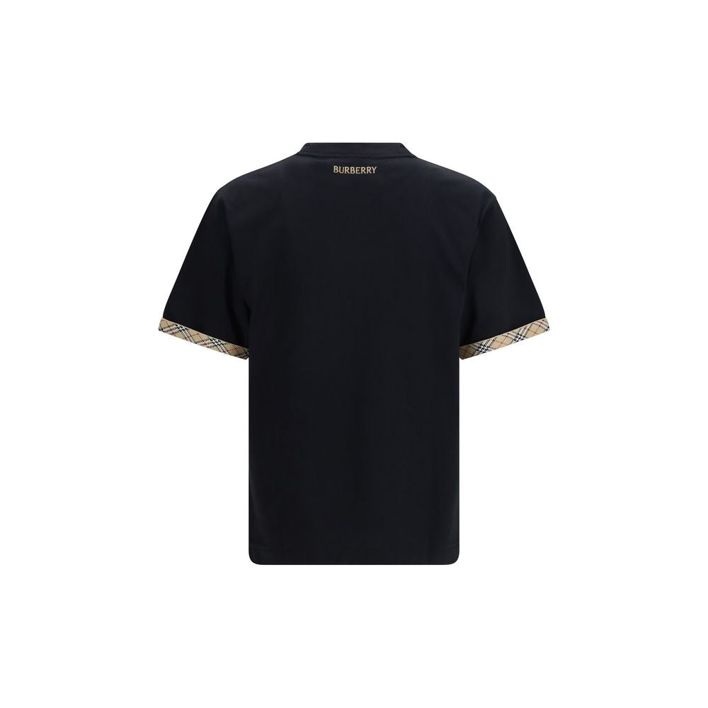 Burberry – T-shirt en coton avec finitions Check